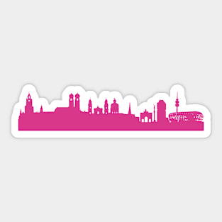 Munich skyline pink Sticker